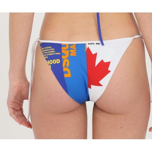Slip Costum de Baie DSQUARED2, Blue Sea, Tricolour print 
