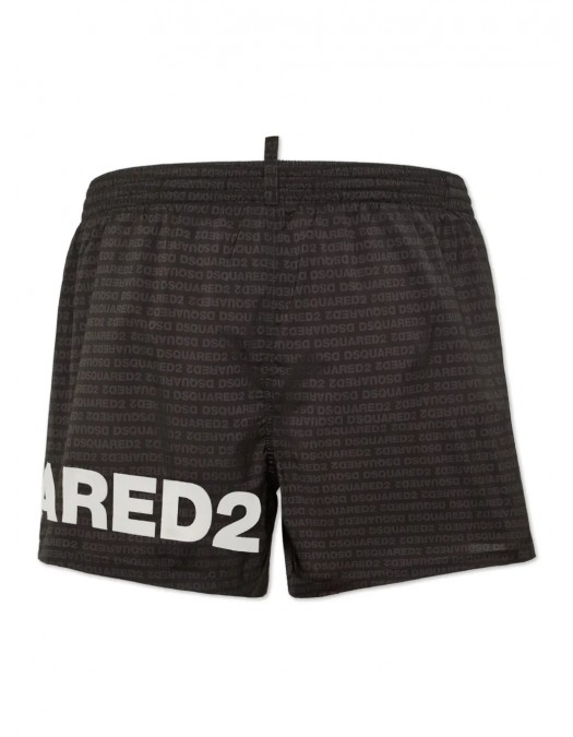 BERMUDE DSQUARED2, White Logo Print, Summer, Black - D7B5C5950010 BERMUDE DSQUARED2, White Logo Print, Summer, Black - D7B5C5950010
