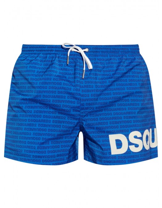 BERMUDE DSQUARED2, White Logo Print, Royal Blue - D7B5C5950479 BERMUDE DSQUARED2, White Logo Print, Royal Blue - D7B5C5950479