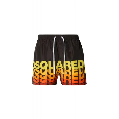 Short DSQUARED2, logo print, Negru