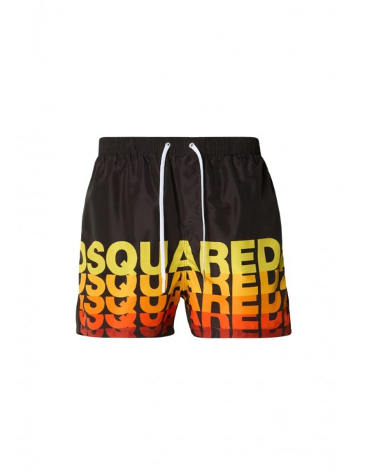Short DSQUARED2, logo print, Negru - D7B626710001