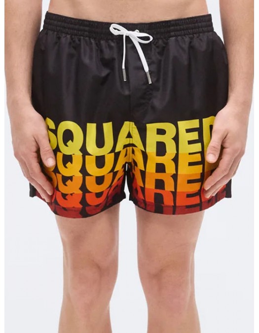 Short DSQUARED2, logo print, Negru - D7B626710001