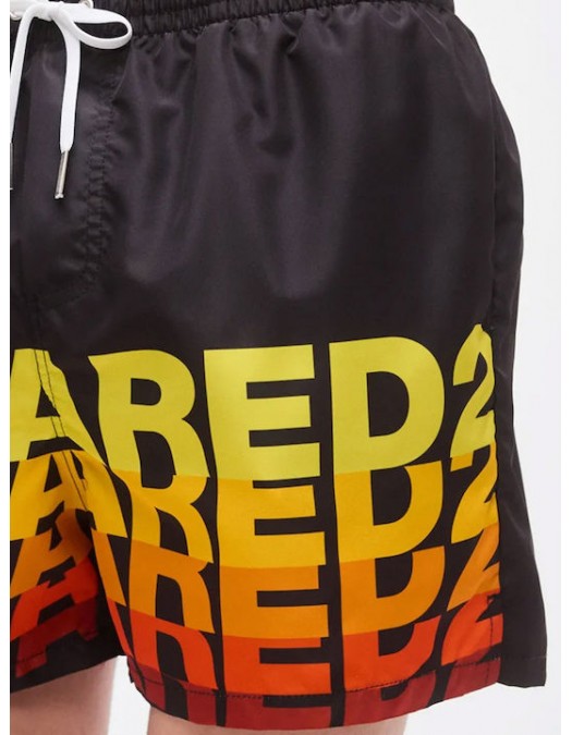 Short DSQUARED2, logo print, Negru - D7B626710001