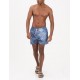 Short DSQUARED2, Blue Monogram Print Denim-Effect Swim Shorts - D7B626810454