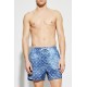 Short DSQUARED2, Blue Monogram Print Denim-Effect Swim Shorts - D7B626810454