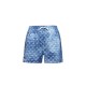 Short DSQUARED2, Blue Monogram Print Denim-Effect Swim Shorts - D7B626810454