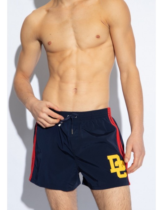 Short DSQUARED2, NAVY BLUE, Insertie logo - D7B645520412