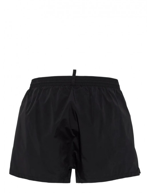 BERMUDE DSQUARED2, Swim. White Logo Print, Black - D7B646000010 BERMUDE DSQUARED2, Swim. White Logo Print, Black - D7B646000010