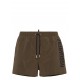 BERMUDE DSQUARED2, Swim, Black Logo Print, Green Olive - D7B646000307 BERMUDE DSQUARED2, Swim, Black Logo Print, Green Olive - D7B646000307