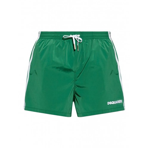 BERMUDE DSQUARED2, Swim, Embroidered Logo, Green BERMUDE DSQUARED2, Swim, Embroidered Logo, Green