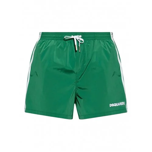 BERMUDE DSQUARED2, Swim, Embroidered Logo, Green BERMUDE DSQUARED2, Swim, Embroidered Logo, Green