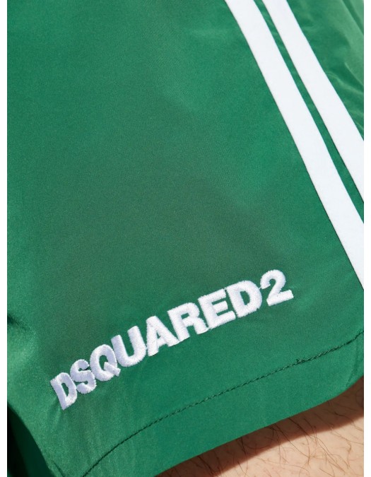 BERMUDE DSQUARED2, Swim, Embroidered Logo, Green - D7B646140300 BERMUDE DSQUARED2, Swim, Embroidered Logo, Green - D7B646140300