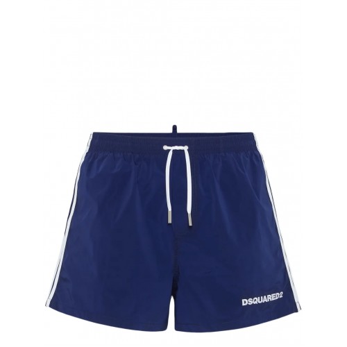 BERMUDE DSQUARED2, Swim, Simple, Logo Print, Navy Blue BERMUDE DSQUARED2, Swim, Simple, Logo Print, Navy Blue