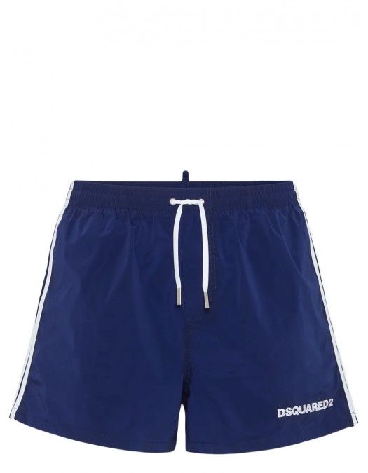 BERMUDE DSQUARED2, Swim, Simple, Logo Print, Navy Blue - D7B646140417 BERMUDE DSQUARED2, Swim, Simple, Logo Print, Navy Blue - D7B646140417