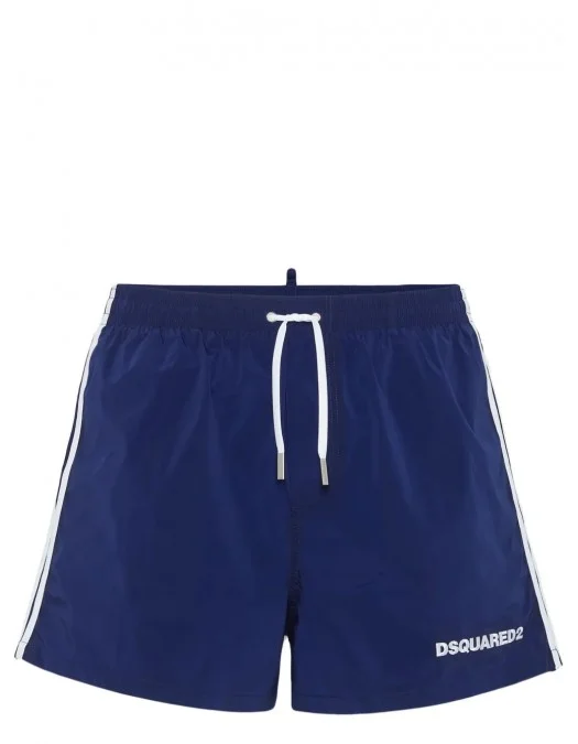 BERMUDE DSQUARED2, Swim, Simple, Logo Print, Navy Blue - D7B646140417 BERMUDE DSQUARED2, Swim, Simple, Logo Print, Navy Blue - D7B646140417