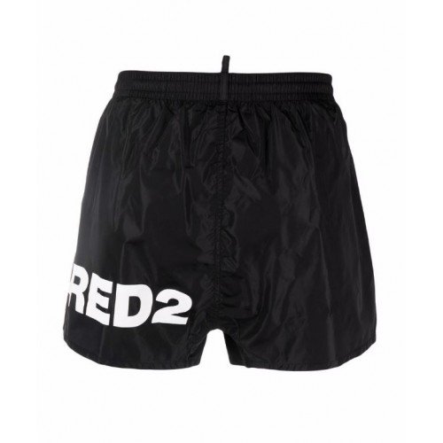 Short DSQUARED2, Logo lateral, Negru