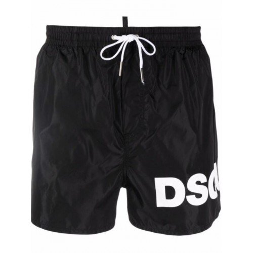 Short DSQUARED2, Logo lateral, Negru