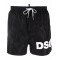 Short DSQUARED2, Logo lateral, Negru