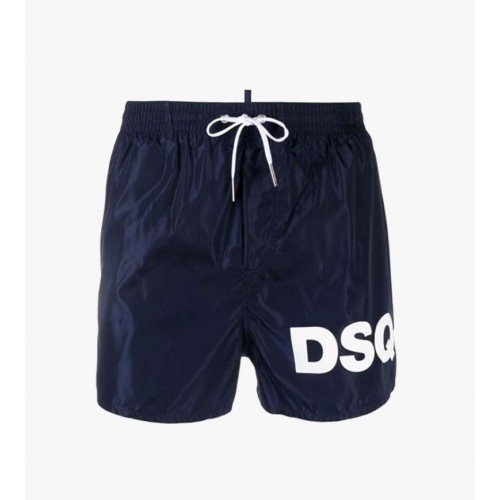 Short DSQUARED2, Logo lateral, Albastru
