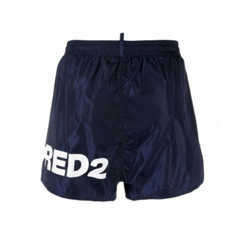Short DSQUARED2, Logo lateral, Albastru
