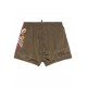 BERMUDE DSQUARED2, Swim, Stickers, Logo Print, Kaki - D7B8P6080302 BERMUDE DSQUARED2, Swim, Stickers, Logo Print, Kaki - D7B8P6080302