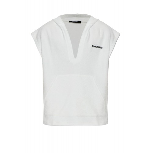 Tricou DSQUARED2, WHITE Sweatshirt made of terry cotton