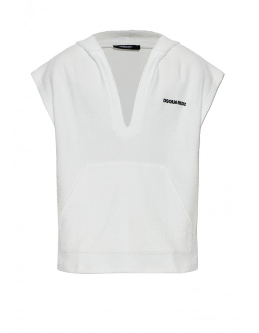 Tricou DSQUARED2, WHITE Sweatshirt made of terry cotton - D7ML36580100