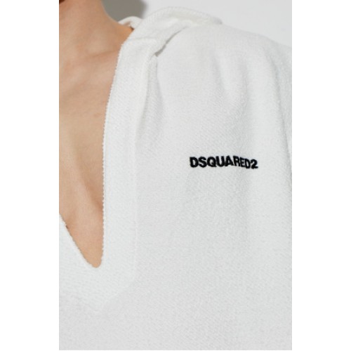 Tricou DSQUARED2, WHITE Sweatshirt made of terry cotton