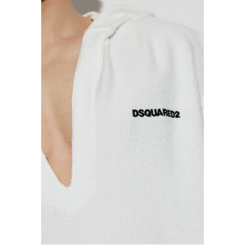 Tricou DSQUARED2, WHITE Sweatshirt made of terry cotton