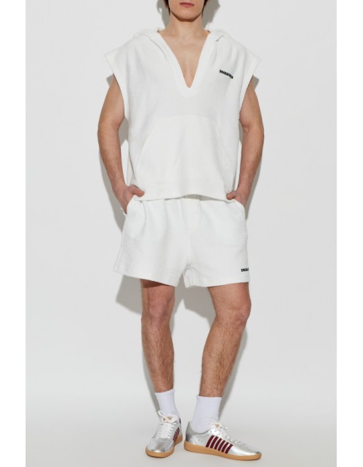 Tricou DSQUARED2, WHITE Sweatshirt made of terry cotton - D7ML36580100