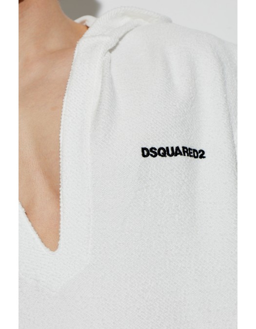 Tricou DSQUARED2, WHITE Sweatshirt made of terry cotton - D7ML36580100