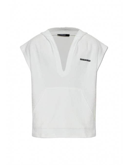 Tricou DSQUARED2, WHITE Sweatshirt made of terry cotton - D7ML36580100