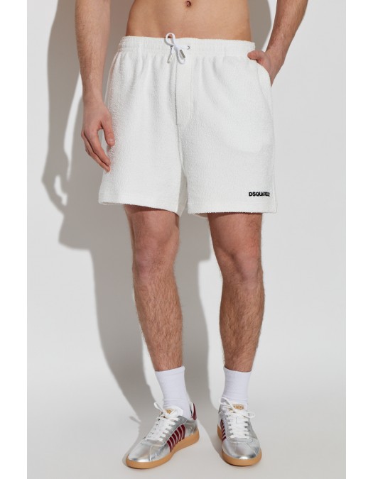 Short DSQUARED2, Terry cotton shorts, Alb - D7N1E6580100