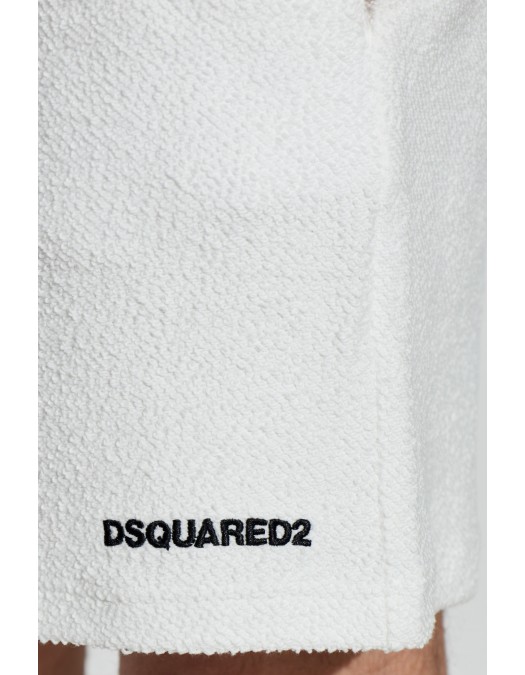 Short DSQUARED2, Terry cotton shorts, Alb - D7N1E6580100