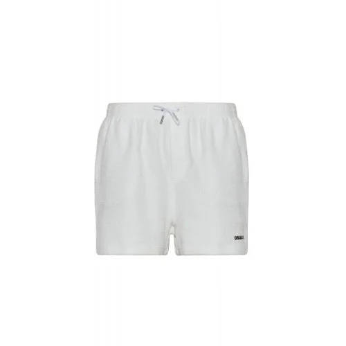 Short DSQUARED2, Terry cotton shorts, Alb
