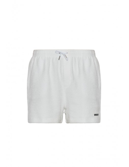 Short DSQUARED2, Terry cotton shorts, Alb - D7N1E6580100