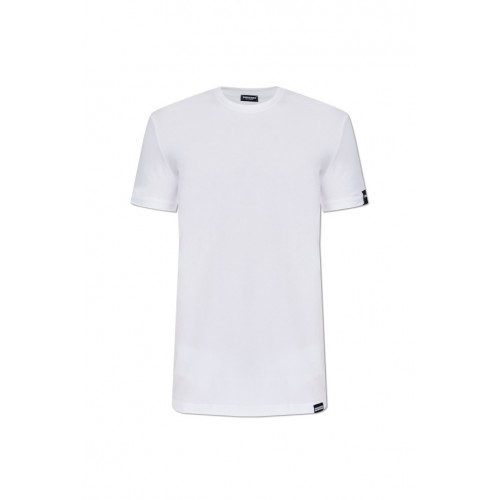 Tricou DSQUARED2, Classic, Simple, Little Logo, White, Slim Fit Tricou DSQUARED2, Classic, Simple, Little Logo, White, Slim Fit