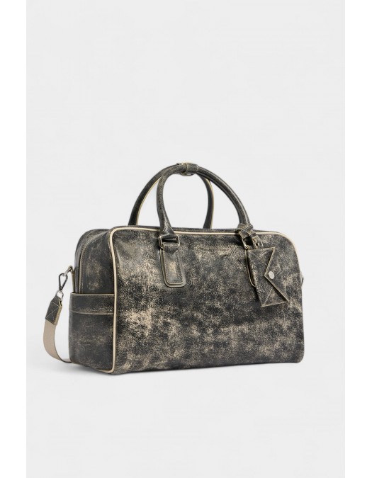 Geanta DSQUARED2, D2 Craked Leather Duffle, Vintage Black - DFM0079430088762124