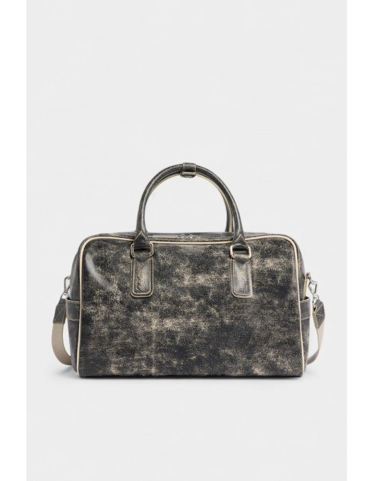 Geanta DSQUARED2, D2 Craked Leather Duffle, Vintage Black - DFM0079430088762124