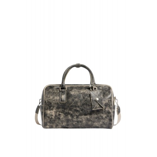 Geanta DSQUARED2, D2 Craked Leather Duffle, Vintage Black