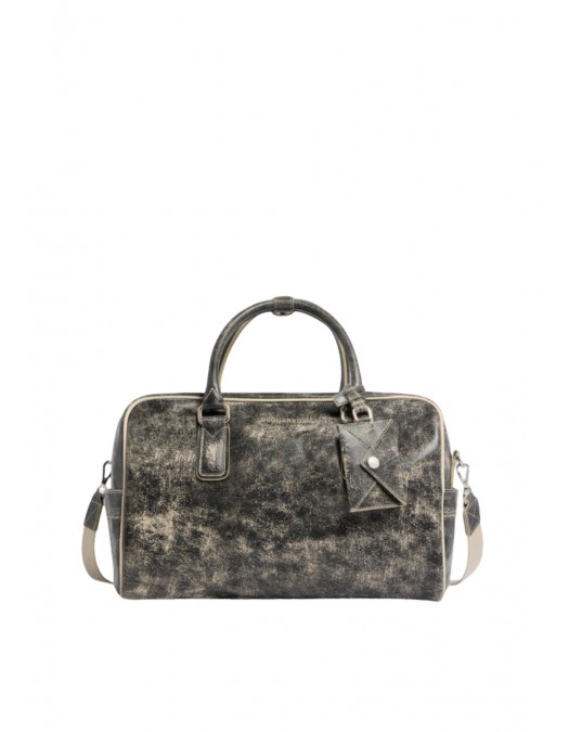 Geanta DSQUARED2, D2 Craked Leather Duffle, Vintage Black - DFM0079430088762124