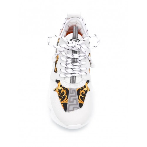 SNEAKERS VERSACE, Chain Reaction, Baroque Print, White  SNEAKERS VERSACE, Chain Reaction, Baroque Print, White