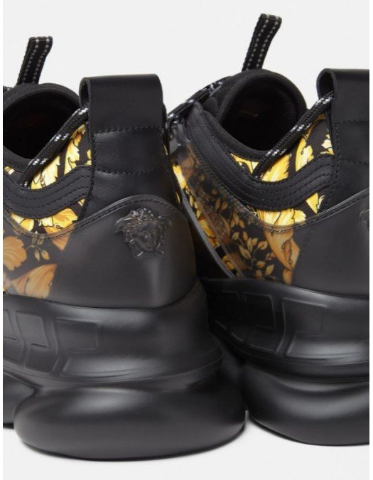 SNEAKERS VERSACE, CHAIN REACTION TRAINERS Gold Black - DSU7071E1A027112Y090