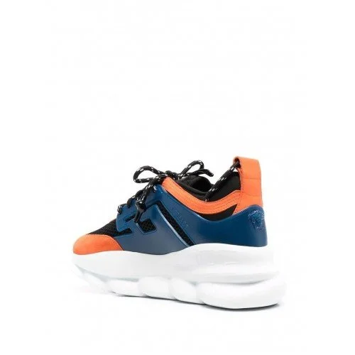 Sneakers Versace, Chain Reaction, Orange Blue Black 