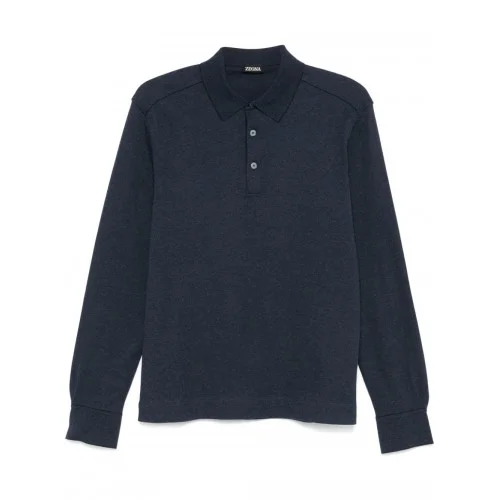 Bluza Zegna, Jersey Polo, Navy Blue
