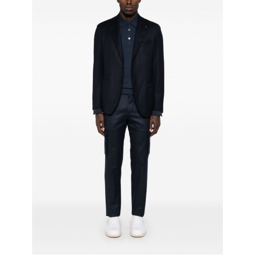 Bluza Zegna, Jersey Polo, Navy Blue Bluza Zegna, Jersey Polo, Navy Blue