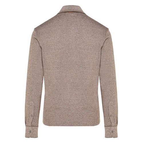 Bluza Zegna, Jersey Polo, Taupe Brown Bluza Zegna, Jersey Polo, Taupe Brown