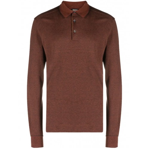 Bluza Zegna, Long Sleeve, Polo, Clay Red Bluza Zegna, Long Sleeve, Polo, Clay Red