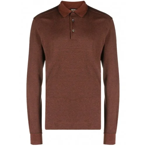 Bluza Zegna, Long Sleeve, Polo, Clay Red
