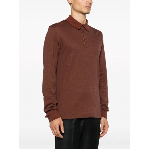 Bluza Zegna, Long Sleeve, Polo, Clay Red Bluza Zegna, Long Sleeve, Polo, Clay Red